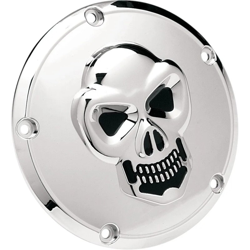 Chrome 3-D Skull Derby Cover