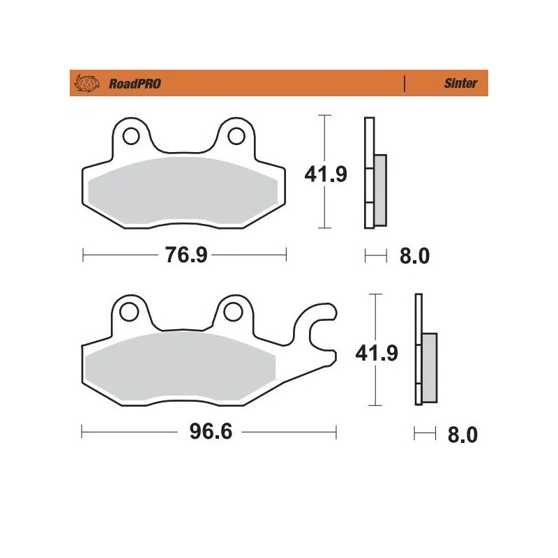 RoadPRO Sinder Brake Pad Rear