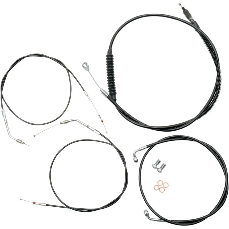 Standard Black Vinyl Handlebar Cable Brake Line Kit