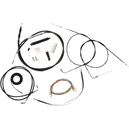 Complete Black Vinyl Braided Handlebar Cable Brake Line Kit