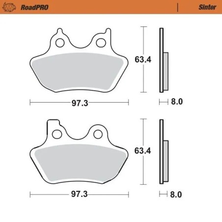 RoadPRO Sinder Brake Pad Front