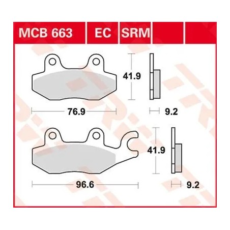 Plaquettes de frein scooter frittées SRM Series