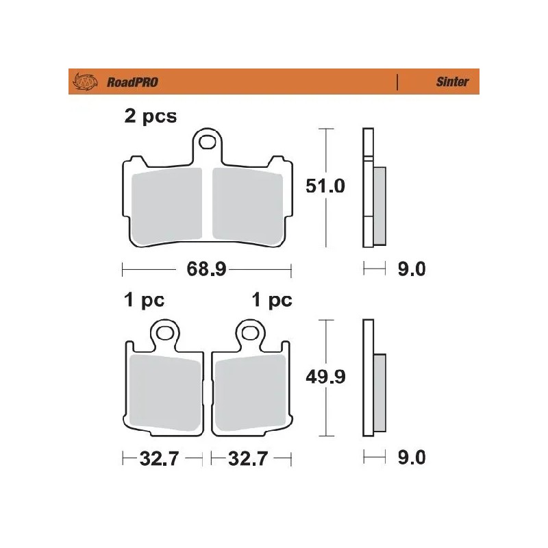RoadPRO Sinder Brake Pad Front