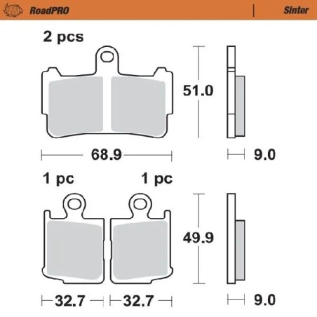 RoadPRO Sinder Brake Pad Front