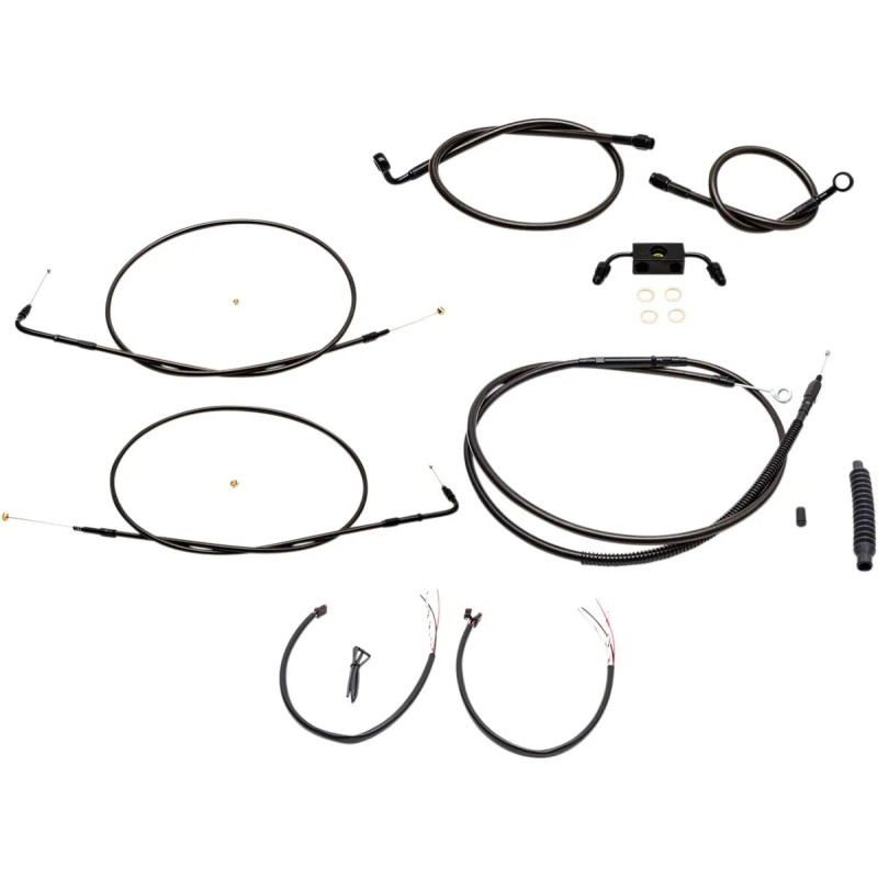 Complete Midnight Braided Handlebar Cable Brake Line Kit