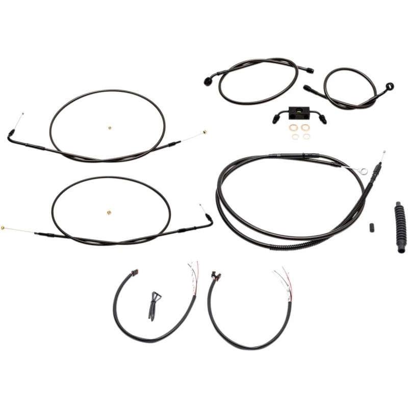 Complete Midnight Braided Handlebar Cable Brake Line Kit