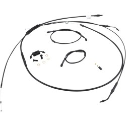 Kit complet câble/durite de guidon vinyle noir pour Ape Hangers