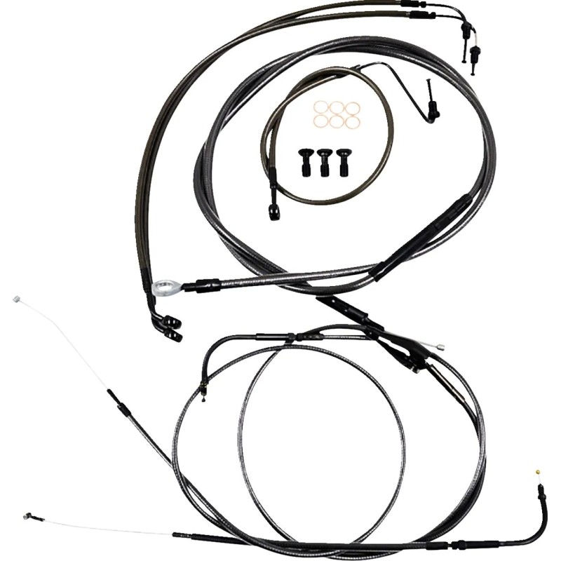 Standard Midnight Braided Handlebar Cable Brake Line Kit