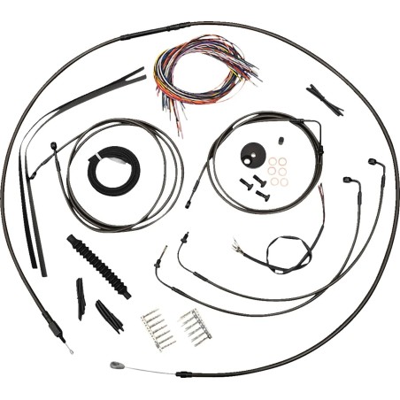 Complete Midnight Braided Handlebar Cable Brake Line Kit