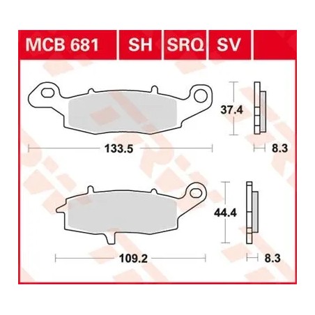 Plaquettes de Frein Frittées Série SV