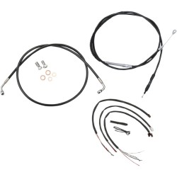 Complete Black Vinyl Braided Handlebar Cable Brake Line Kit