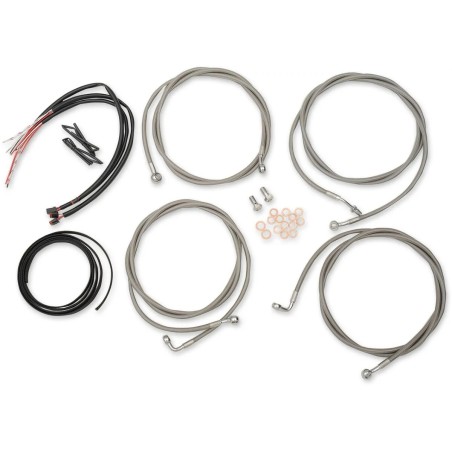 Complete Stainless Braided Handlebar Cable Brake Line Kit