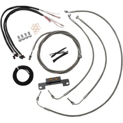 Complete Stainless Braided Handlebar Cable Brake Line Kit