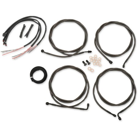 Complete Midnight Braided Handlebar Cable Brake Line Kit