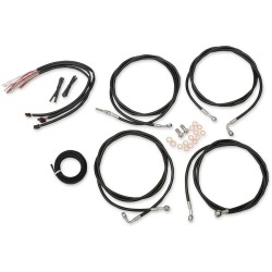 Complete Black Vinyl Braided Handlebar Cable Brake Line Kit