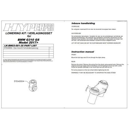 Ressort de rabaissement arrière