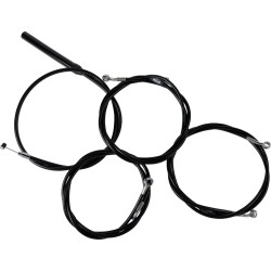 Kit complet câble/ligne de frein tressé vinyle noir pour guidon