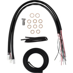 Complete Black Vinyl Braided Handlebar Cable Brake Line Kit