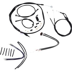 Complete Black Vinyl Handlebar Cable Line Kit for Ape Hangers