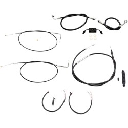 Kit complet câble/ligne de frein tressé vinyle noir pour guidon