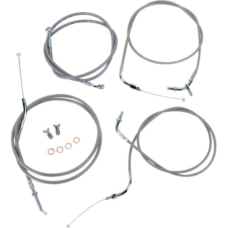 Kit câble/durite de guidon en inox