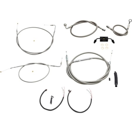 Complete Stainless Braided Handlebar Cable Brake Line Kit