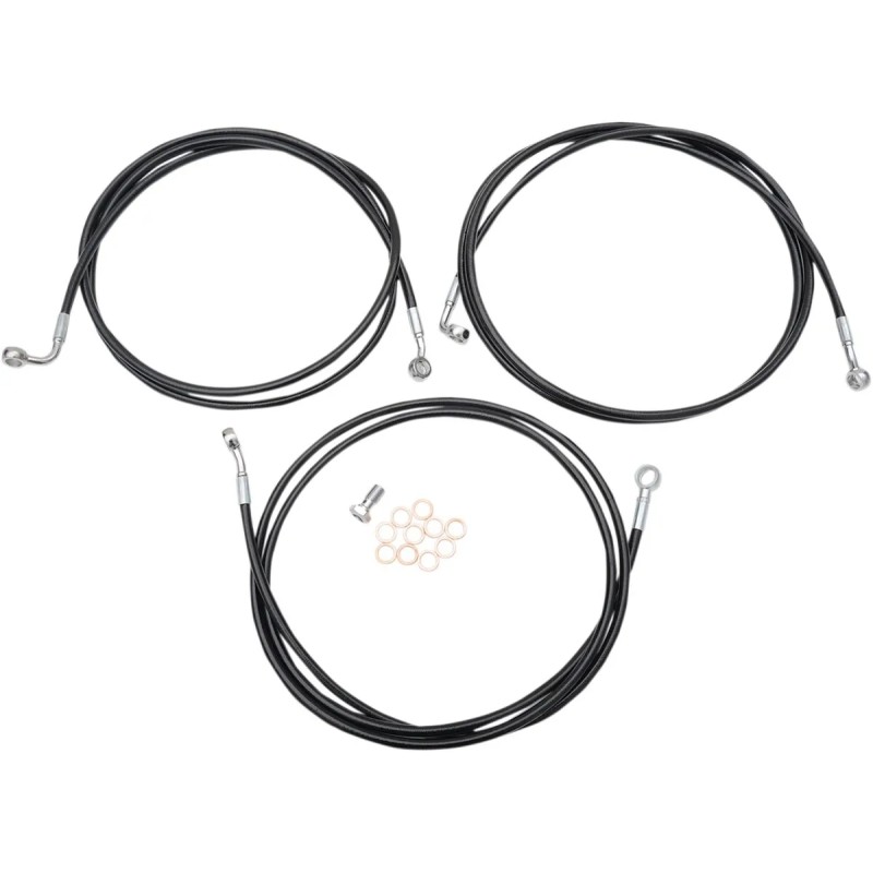 Black Braided Brake Line Kit