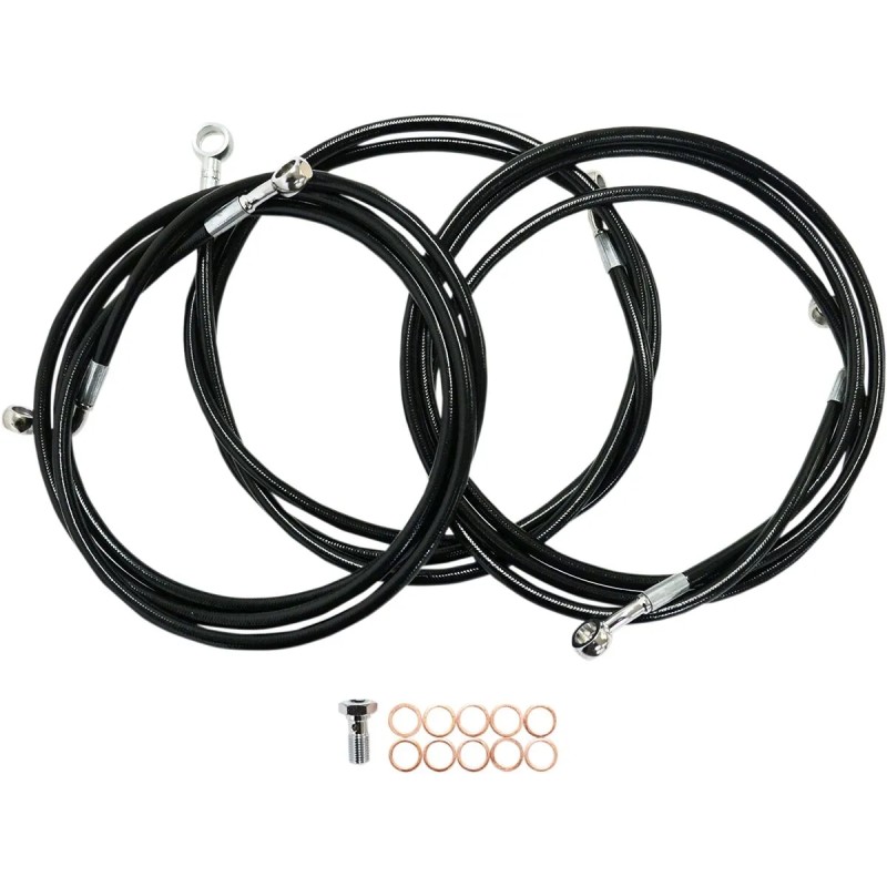 Black Braided Brake Line Kit