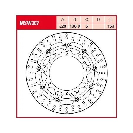 Disque de frein flottant rond