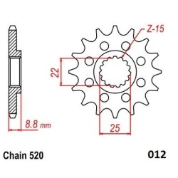 Pignon avant ultraléger en acier