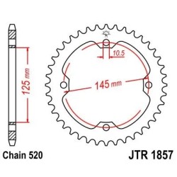 Rear Sprocket Induction Hardened Black Zinc Finish