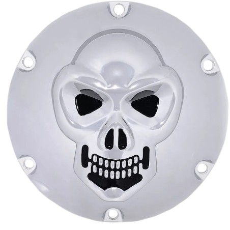 Chrome 3-D Skull Derby Cover