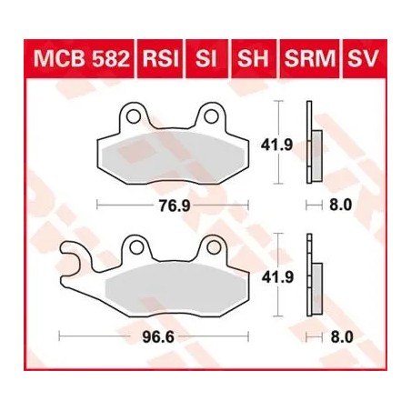 Plaquettes de Frein Arrière Frittées Série SH