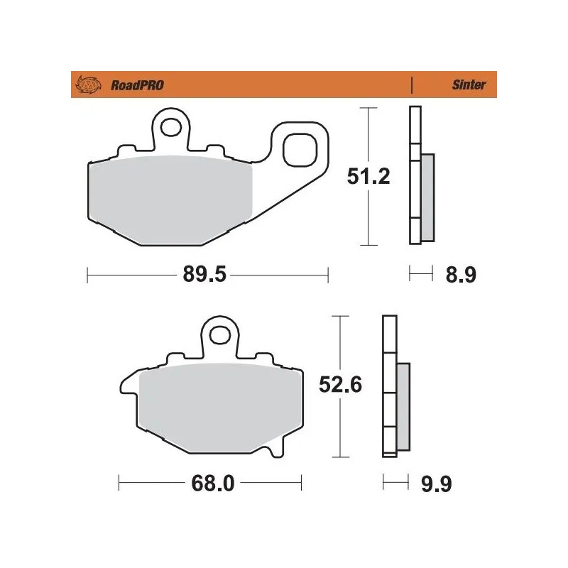 RoadPRO Sinder Brake Pad Rear