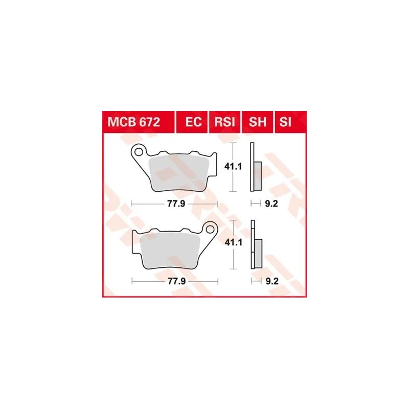 SH Series Sindered Rear Brake Pads