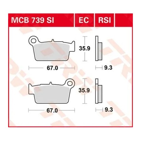 Plaquettes de frein en céramique série EC