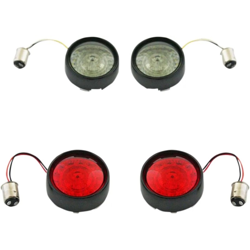 Complete Front   Rear Turn Signal Conversion Kit with Bullet Bezel Lenses