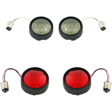 Complete Front   Rear Turn Signal Conversion Kit with Bullet Bezel Lenses