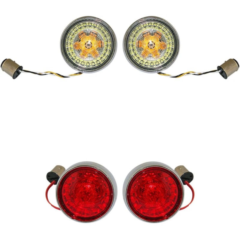 Kit Complet de Conversion Clignotants Avant & Arrière avec Lentilles Bullet Bezel