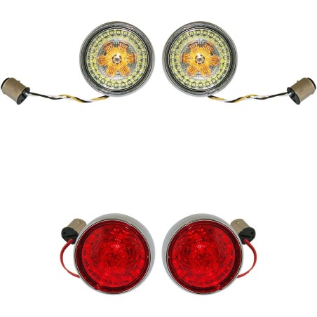 Complete Front   Rear Turn Signal Conversion Kit with Bullet Bezel Lenses