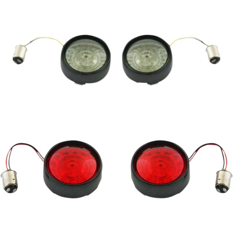 Kit de conversion complet clignotants avant & arrière avec lentilles Bullet Bezel