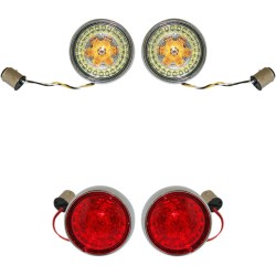 Kit de conversion complet clignotants avant & arrière avec lentilles Bullet Bezel