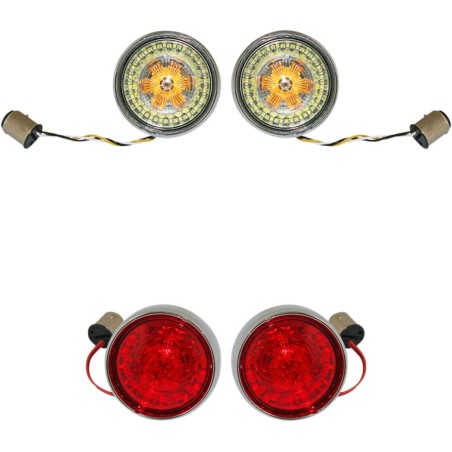 Kit de conversion complet clignotants avant & arrière avec lentilles Bullet Bezel