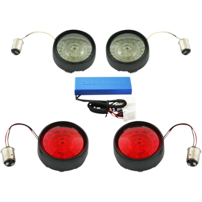Complete Front   Rear Turn Signal Conversion Kit with Bullet Bezel Lenses