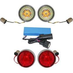 Complete Front   Rear Turn Signal Conversion Kit with Bullet Bezel Lenses