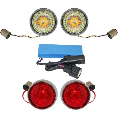 Complete Front   Rear Turn Signal Conversion Kit with Bullet Bezel Lenses