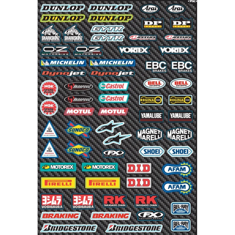 Feuille d'autocollants sponsors/logos