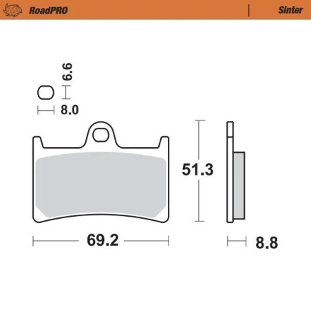 RoadPRO Sinder Brake Pad Front
