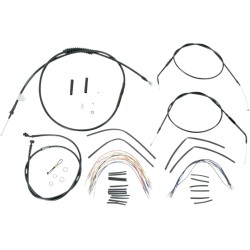 Kit Complet de Câbles/Gaines de Guidon en Vinyle Noir pour Ape Hangers