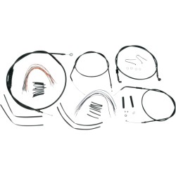 Complete Black Vinyl Handlebar Cable Line Kit for Ape Hangers